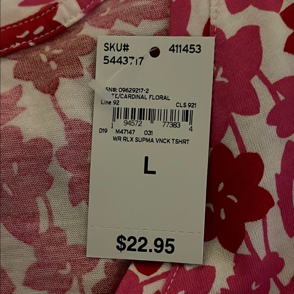 Land’s End Pink and White Floral Top NWT - Picture 5 of 6